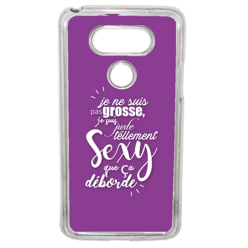 Coque Je Ne Suis Pas Grosse Fond Mauve Compatible G5 Transparent