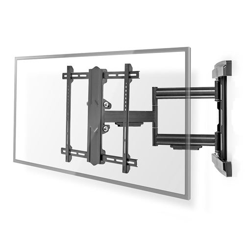 Nedis TVWM6550BK bracket - full-motion - for TV - black - Max 50 kg - recommended for 80"
