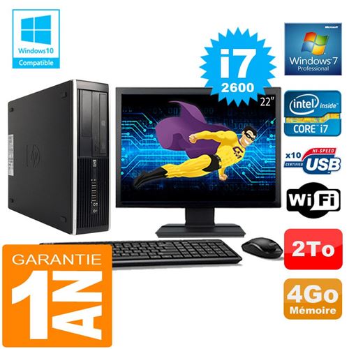 Acheter Pc hp compaq 8300 sff core i7-2600 ram 4go disque 2 to wifi w7 ecran 22' État correct - 379,00 € Pc hp compaq 8300 sff core i7-2600 ram 4go disque 2 to wifi w7 ecran 22' État correct - reconditionné disponible sur Fnac