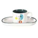 Mug et soucoupe The Home Deco Factory Arty Blanc et Noir