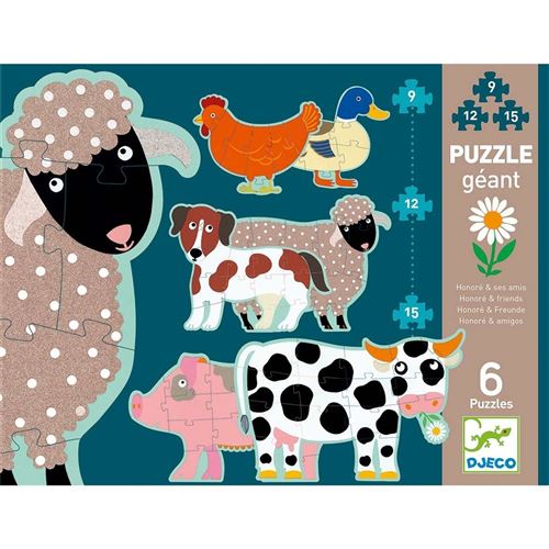 Djeco Puzzle géant Honoré et ses amis 91215 pièces 36 pièces - vue 2