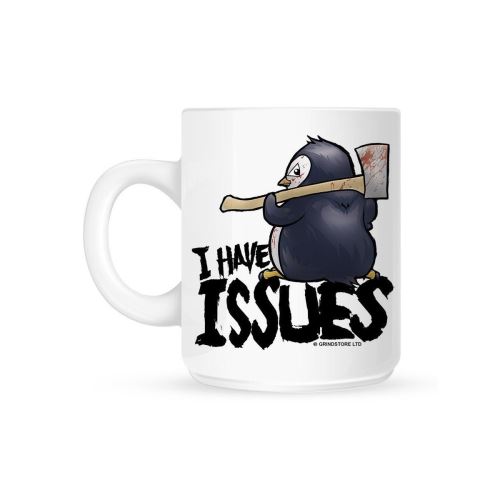 Psycho Penguin - Tasse I HAVE ISSUES (Taille unique) (Blanc) - UTGR988