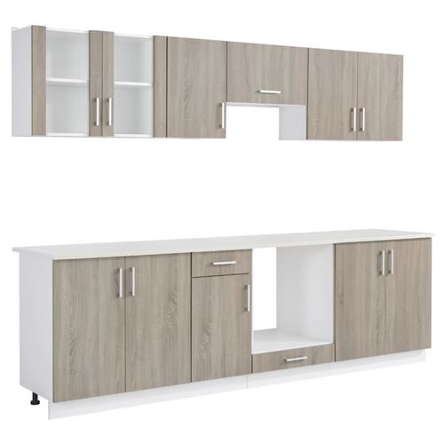 vidaXL Cuisine complète 8 pièces Aspect chêne
