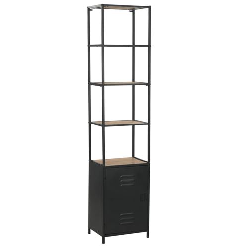 vidaXL Boekenkast 40,5x32,5x180 cm massief vurenhout en staal