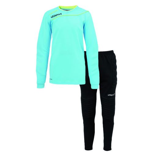 Kit gardien de but junior Uhlsport Stream 3.0-bleu ciel/jaune fluo-XXS Bleu