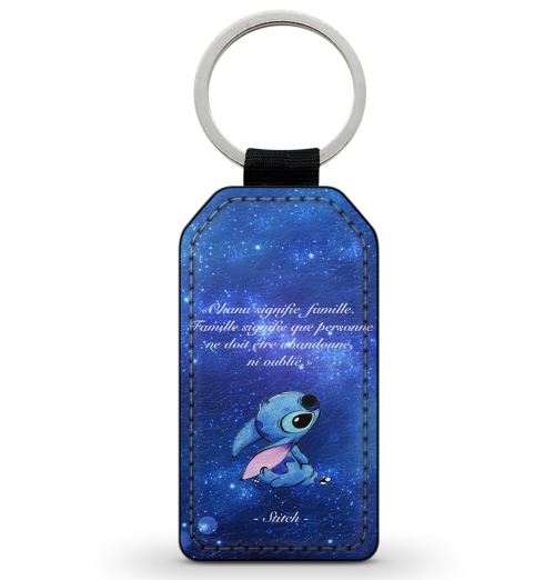 Porte-Clés Fifrelin Noir en Simili Cuir Ohaha Signifie Famille Galaxie Disney Lilo Stitch