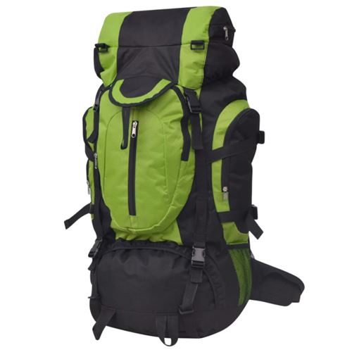 Vidaxl sac a dos de randonnee xxl 75 l noir et vert