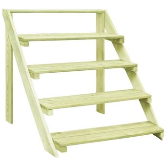 vidaXL Support de jardinière 80x80x80 cm Bois de pin imprégné - 1