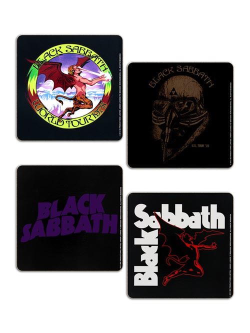 Black Sabbath Lot de 4 Sous-verres, Class Icons 10x10 cm