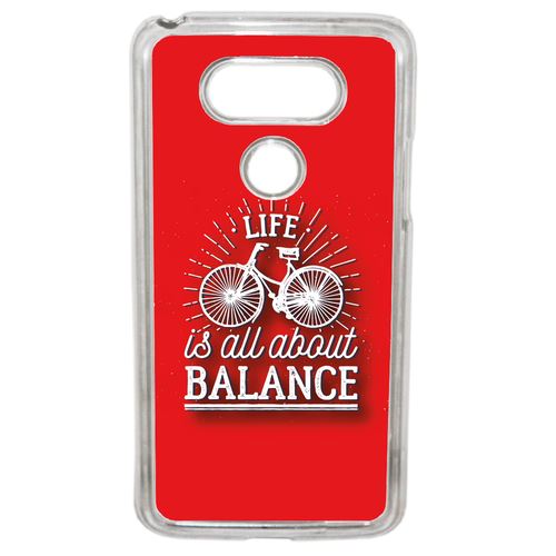 Coque Life Il All About Balance Fond Rouge Compatible Lg G5 Transparent