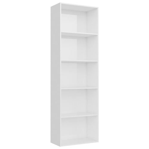 vidaXL Bibliothèque à 5 niveaux Blanc brillant 60x30x189 cm Aggloméré