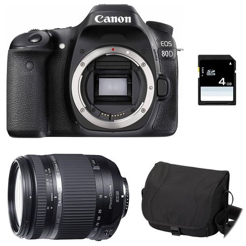 CANON eos 80d + tamron 18-270 vc pzd + sac + carte sd 4go