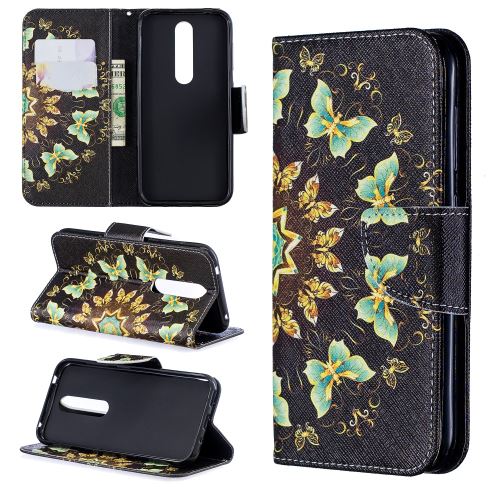Etui en PU motif imprimé papillon colorisé pour votre Nokia 4.2
