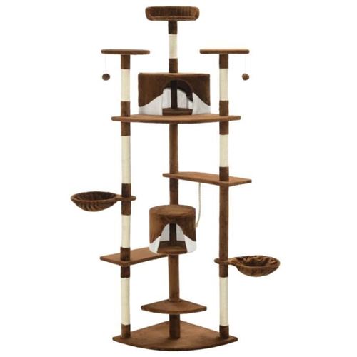 Meilleurs prix pour vidaXL Arbre à chat avec griffoirs en sisal 203 cm Marron et Blanc