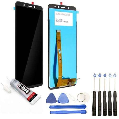 Visiodirect® Ecran complet: Vitre + LCD compatible avec Wiko View XL Taille 5.99 NOIR+ Kit outils + Colle B7000 Offerte