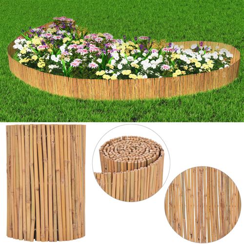 VidaXL Clôture de jardin en bambou extérieure pelouse écran Barrière de bordure de jardin 500 x 30 cm (L x H)