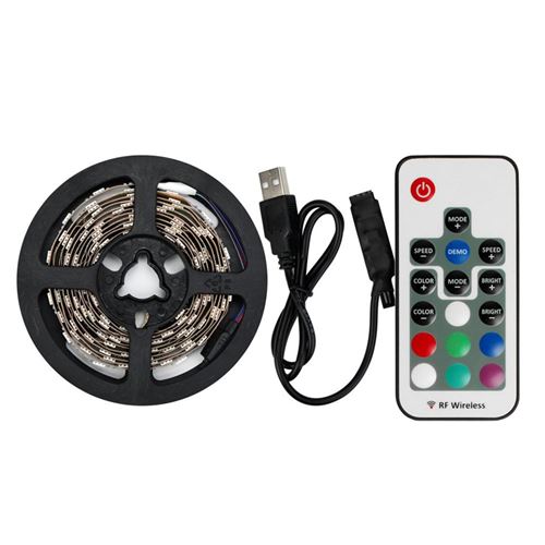 Bande lumineuse 5050 RVB Changement de couleur LED USB 50CM + Télécommande Blanc MK18