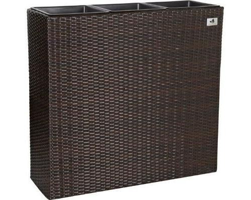 Gartenfreude 4000-1070-022 - USTENSILES DE DECORATION - Bac à fleurs dintérieur et dextérieur en rotin synthétique avec 3 bacs