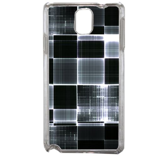 Coque Carreaux De Verres Gris Et Noir Compatible Samsung Galaxy Note3 Transparent