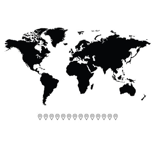SUD TRADING Adhésif décoratif Mural planisphere personnalisable