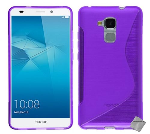 Housse etui coque pochette silicone gel fine pour Huawei Honor 6C avec film ecran - MAUVE