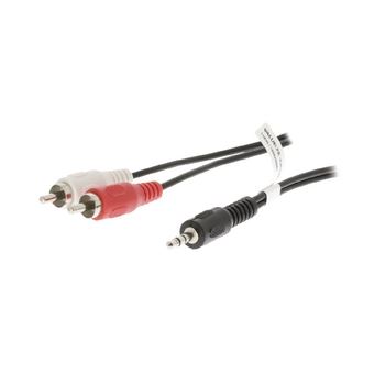 Cable avec fiche Jack 3,5mm stéréo mâle ET fiche RCA x2 mâles