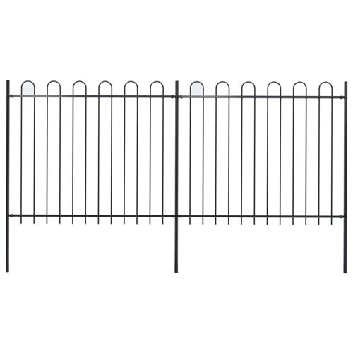 Vidaxl Noir Tuinhek Met Ronde Bovenkant 3,4X1,5 M Staal Zwart277675 - Image 1