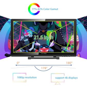 Xp Pen Artist 22 Pro Tablette Graphique Avec Ecran 21 5 Pouces Stylet 8192 Niveaux Stand Inclus Ideal Tablette A Ecran Pour Les Professionnels Tablette Graphique Avec Stylet Achat Prix Fnac