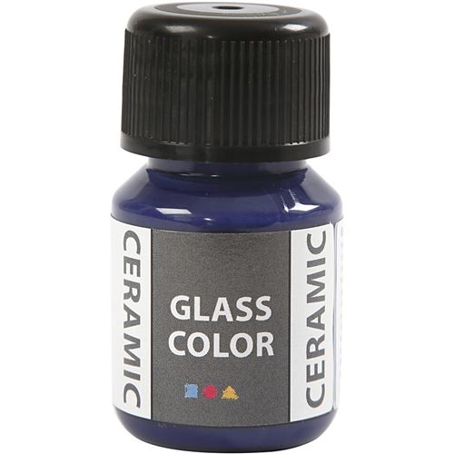 Creotime peinture céramique Verre Couleur Verre 35 ml bleu foncé
