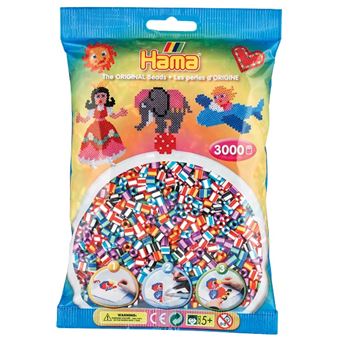 Sachet de 3000 perles hama midi : perles bicolores hama - 1