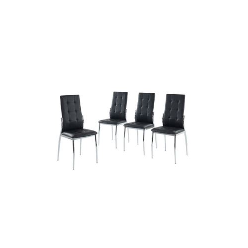 Alma Lot De 4 Chaises De Salle A Manger - En Metal Noir - L 46 X P 50 X H 100 Cm