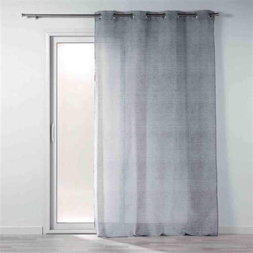 Rideau a oeillets 140 x 260 cm jacquard cobalt Anthracite