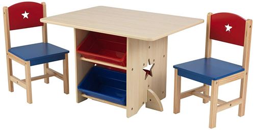 Kidkraft - Ensemble table et 2 chaises avec motif d'étoiles
