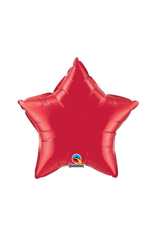 Ballon Aluminium étoile Rouge Rubis 51 Cm 20 Qualatex© - Rouge - Diamètre: 20 / 51 cm