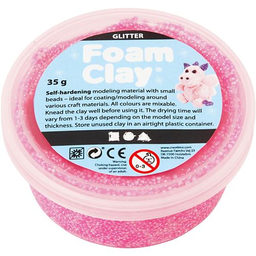 Foam Clay Foam Clay rose pailleté 35 grammes
