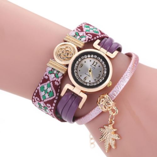 Montre Femme Bracelet Quartz Rhinestone #30 Violet