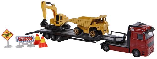 2-Play véhicules de chantier surbaissés moulés sous pression 24 cm 5 pièces multicolores