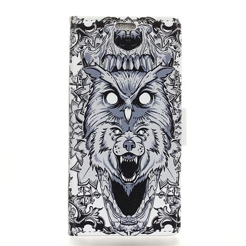 Etui en PU feuille de papier pour l'impression motifs hibou abstrait pour votre Huawei Honor 10 Lite/P Smart (2019)
