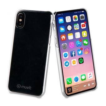 Muvit Crystal - Coque de protection pour téléphone portable - polycarbonate - transparent - pour Apple iPhone X, XS - 1