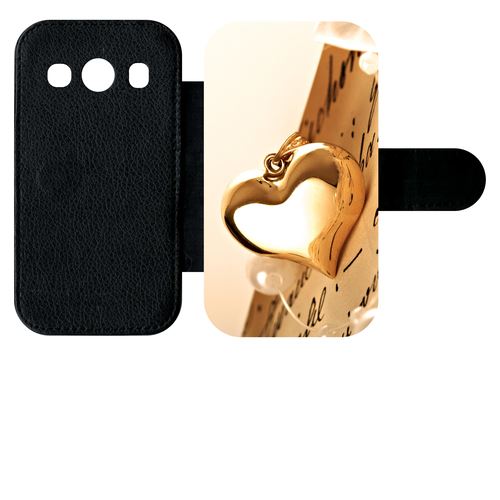 Etui À Rabat Samsung Galaxy Ace 4 G357 Coeur D'or Sur Livre