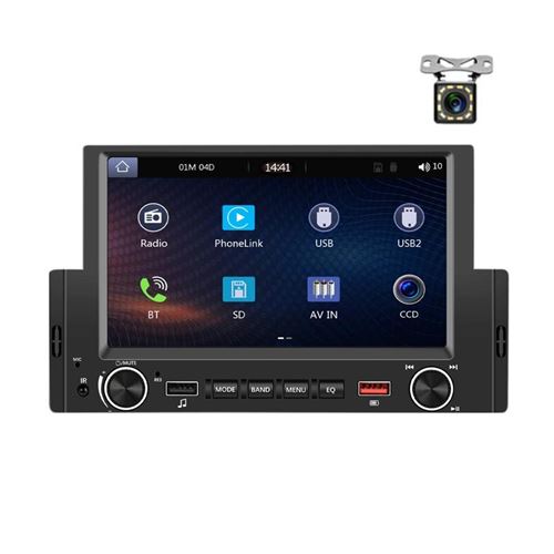 Autoradio 6.2 Pouces CarPlay Bluetooth Caméra Rétrovision FM Multilingue YONIS