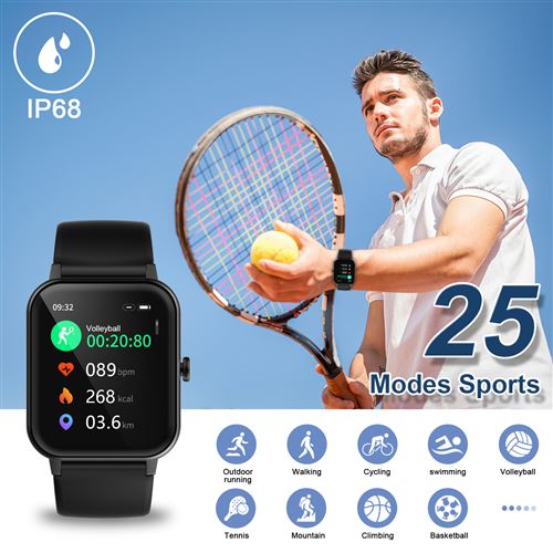 Montre Connectée Femme Intelligente Smartwatch GPS IOWODO 25 modes Sport  Etanche