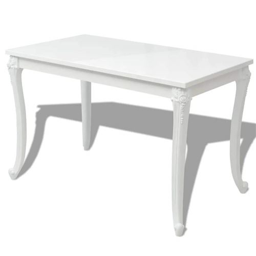 Table de salon salle à manger design 116 cm blanc haute brillance