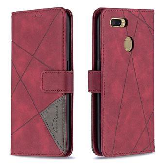 Flip Étui Pour Oppo A7 Protecteur Antichoc Cuir Pu Magnétique Porte-cartes Kickstand GANGXUN Rouge - 1
