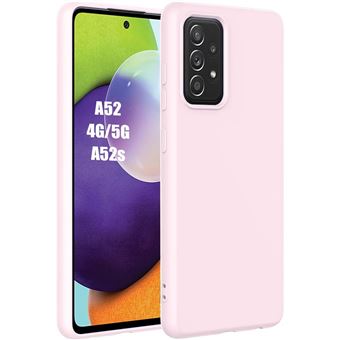 Coque pour Samsung Galaxy A52s 5G, A52 4G/5G - Protection Silicone Liquide Effet Mat Rose Clair - BOOLING - 1