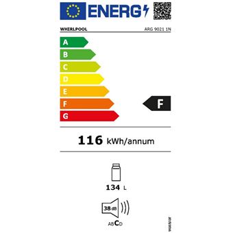 Réfrigérateur 1 porte intégrable à glissière 54cm 134l f Whirlpool arg90211n