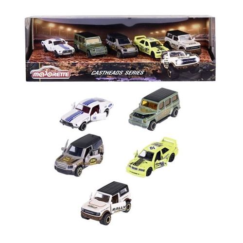 Majorette - Coffret Castheads Magazine - 5 Véhicules En Métal - Parties Ouvrantes Et Phares Translucidesr - Des 3 Ans