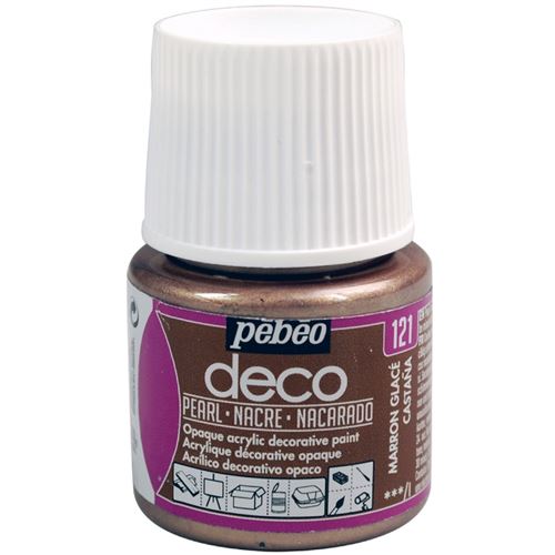 Peinture P.BO D&eacute;co - Nacr&eacute; - 45 ml Marron Glac&eacute;