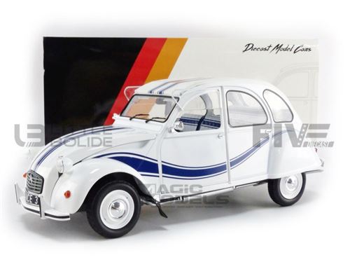 Voiture Miniature De Collection Z Models 1-12 - Citroen 2Cv France 3 - 1982 - White / Blue - Zmd1200104
