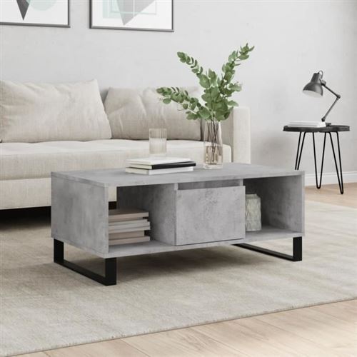 vidaXL - Table basse - Style moderne - Gris - 90x50x36,5 cm - Image 3